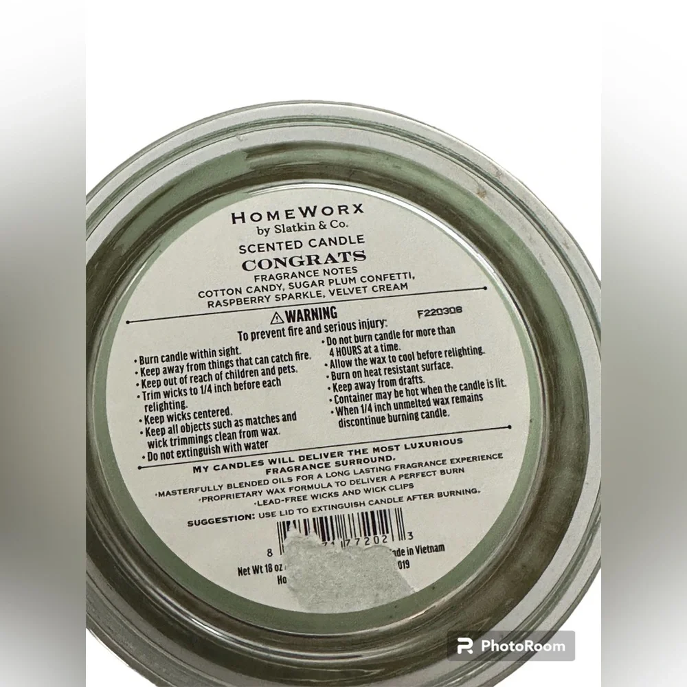 Homeworx 4 Wick scented candle in Congratulations scent | 18 oz.